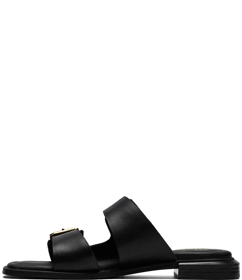 Clarks Artisan Ariany Bay Leather Double Banded Buckle Slide Sandals