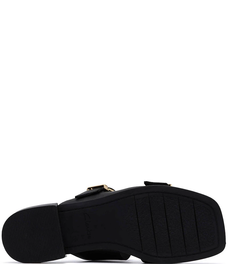 Clarks Artisan Ariany Bay Leather Double Banded Buckle Slide Sandals
