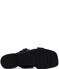 Clarks Artisan Ariany Bay Leather Double Banded Buckle Slide Sandals