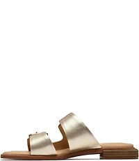 Clarks Artisan Ariany Bay Leather Double Banded Buckle Slide Sandals