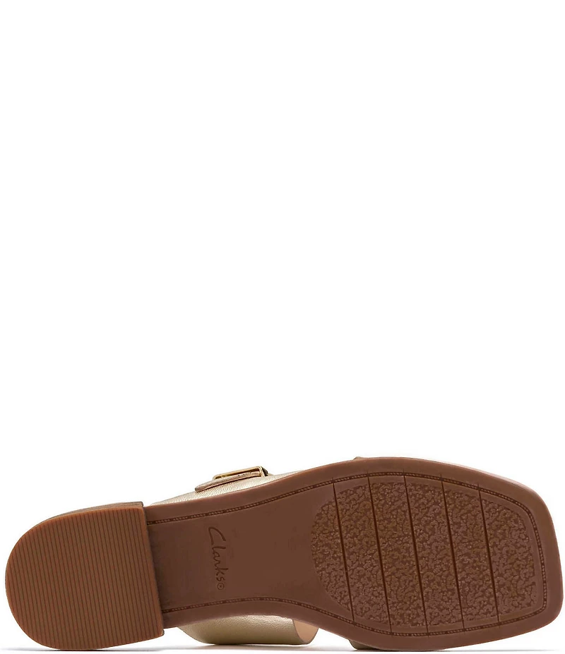 Clarks Artisan Ariany Bay Leather Double Banded Buckle Slide Sandals