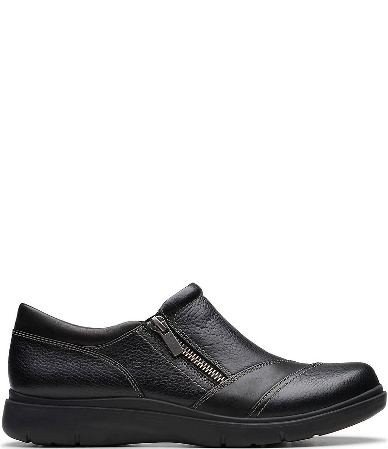 Clarks Artisan Certina Pure Leather Side Zip Loafers