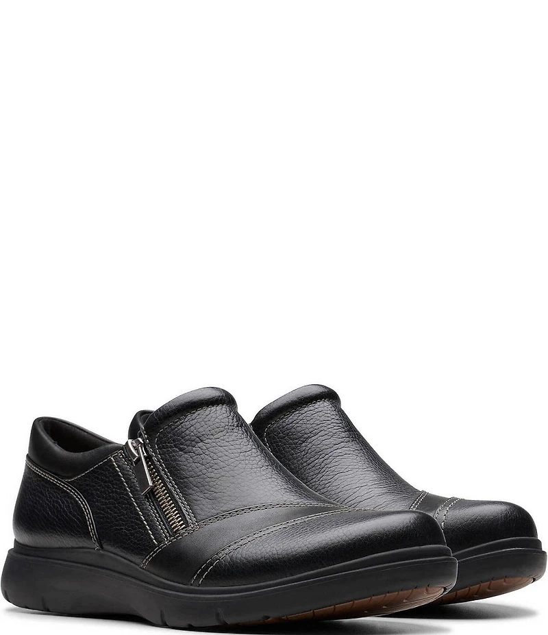 Clarks Artisan Certina Pure Leather Side Zip Loafers