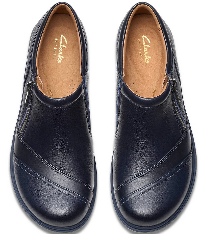 Clarks Artisan Certina Pure Leather Side Zip Loafers
