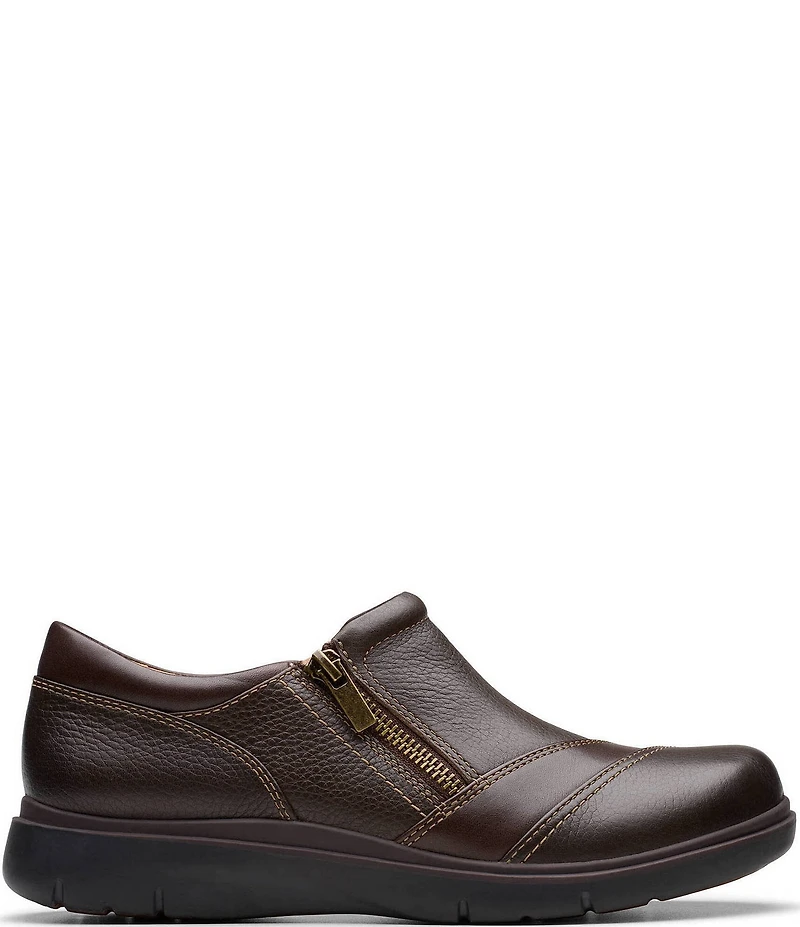 Clarks Artisan Certina Pure Leather Side Zip Loafers