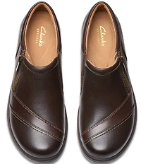 Clarks Artisan Certina Pure Leather Side Zip Loafers
