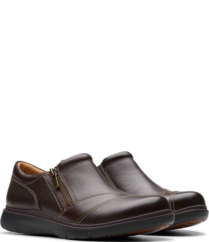 Clarks Artisan Certina Pure Leather Side Zip Loafers
