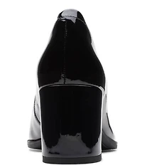 Clarks Artisan Freva55 Court Patent Leather Block Heel Pumps