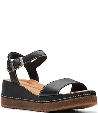 Clarks Artisan Kassanda Lily Leather Platform Wedge Sandals
