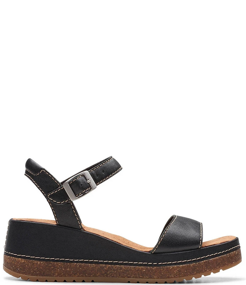 Clarks Artisan Kassanda Lily Leather Platform Wedge Sandals
