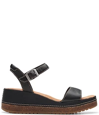 Clarks Artisan Kassanda Lily Leather Platform Wedge Sandals