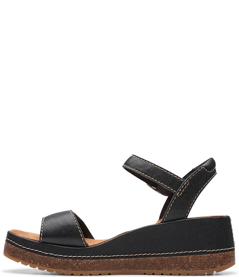 Clarks Artisan Kassanda Lily Leather Platform Wedge Sandals