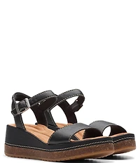 Clarks Artisan Kassanda Lily Leather Platform Wedge Sandals