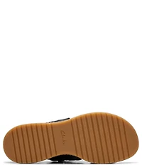 Clarks Artisan Kassanda Mule Woven Leather Wedge Slide Sandals