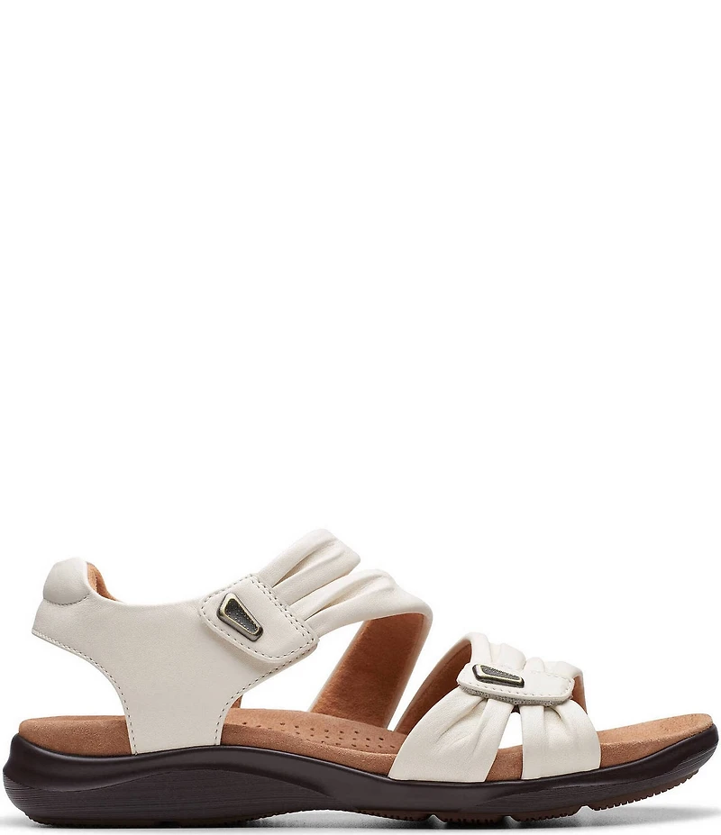 Clarks Artisan Kitly Ave Leather Pleated Straps Sandals