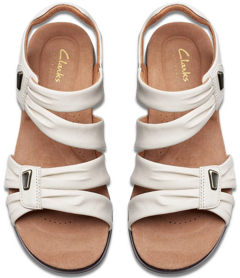 Clarks Artisan Kitly Ave Leather Pleated Straps Sandals