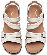 Clarks Artisan Kitly Ave Leather Pleated Straps Sandals