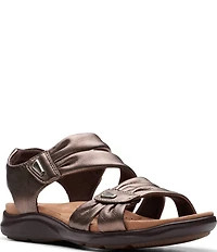 Clarks Artisan Kitly Ave Leather Pleated Straps Sandals
