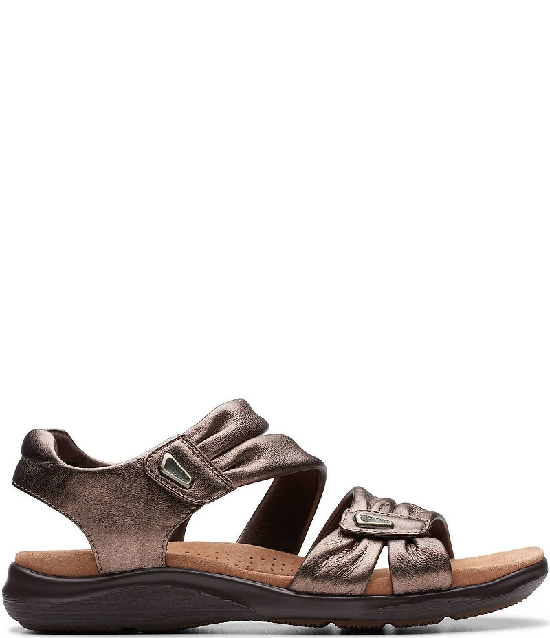 Clarks Artisan Kitly Ave Leather Pleated Straps Sandals