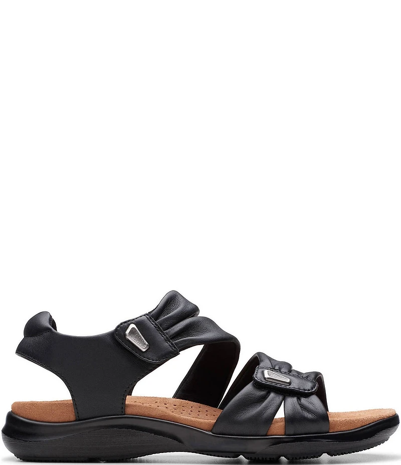 Clarks Artisan Kitly Ave Leather Pleated Straps Sandals