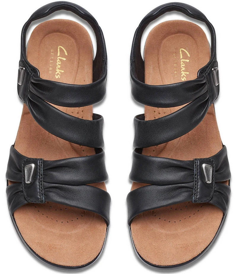 Clarks Artisan Kitly Ave Leather Pleated Straps Sandals