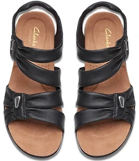 Clarks Artisan Kitly Ave Leather Pleated Straps Sandals