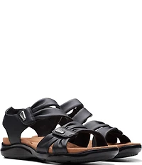 Clarks Artisan Kitly Ave Leather Pleated Straps Sandals
