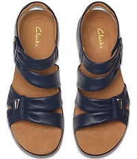 Clarks Artisan Kitly Ave Leather Pleated Straps Sandals
