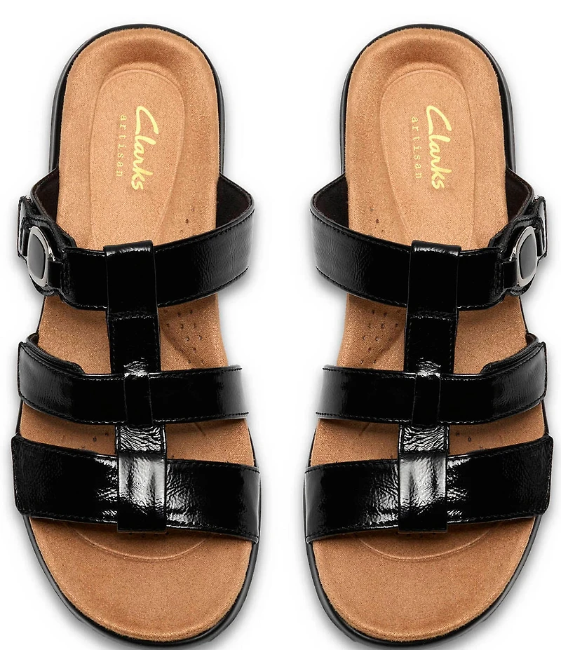 Clarks Artisan Kitly Patent Leather Slide Sandals