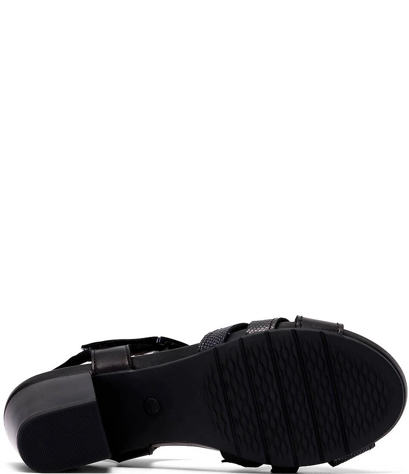 Clarks Artisan Kymber Glow Leather Block Heel Sandals