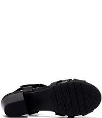 Clarks Artisan Kymber Glow Leather Block Heel Sandals