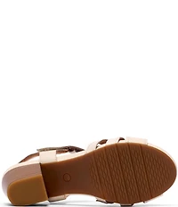 Clarks Artisan Kymber Glow Leather Block Heel Sandals