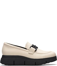 Clarks Artisan Loriini Izzy Leather Chain Hardware Platform Wedge Loafers