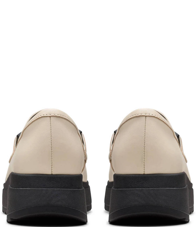 Clarks Artisan Loriini Izzy Leather Chain Hardware Platform Wedge Loafers