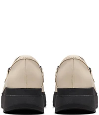 Clarks Artisan Loriini Izzy Leather Chain Hardware Platform Wedge Loafers