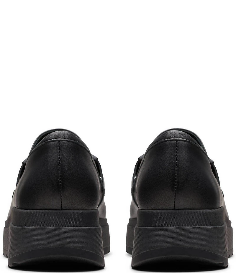 Clarks Artisan Loriini Izzy Leather Chain Hardware Platform Wedge Loafers