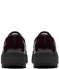 Clarks Artisan Loriini Izzy Patent Leather Chain Hardware Platform Wedge Loafers