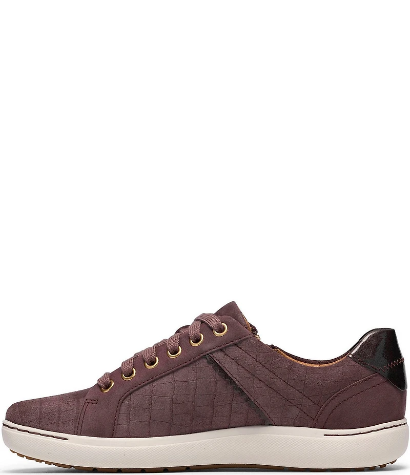 Clarks Artisan Nalle Zen Crocodile Textured Lace Up Zip Sneakers