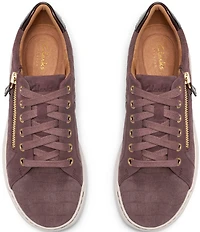 Clarks Artisan Nalle Zen Crocodile Textured Lace Up Zip Sneakers