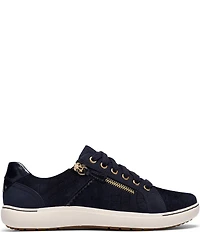 Clarks Artisan Nalle Zen Crocodile Textured Lace Up Zip Sneakers