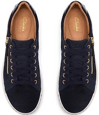 Clarks Artisan Nalle Zen Crocodile Textured Lace Up Zip Sneakers