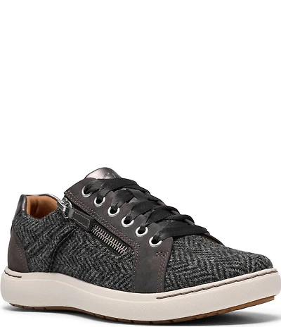Clarks Artisan Nalle Zen Herringbone Lace Up Zip Sneakers