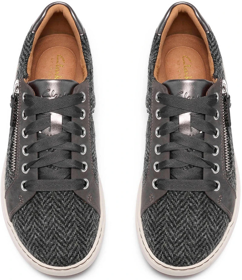 Clarks Artisan Nalle Zen Herringbone Lace Up Zip Sneakers