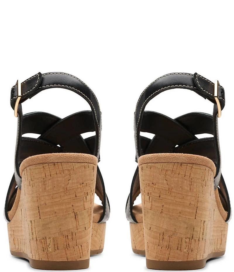 Clarks Artisan Sabina Sling Leather Platform Wedge Sandals