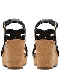 Clarks Artisan Sabina Sling Leather Platform Wedge Sandals