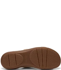 Clarks Cecily Step Metallic Leather Slide Sandals