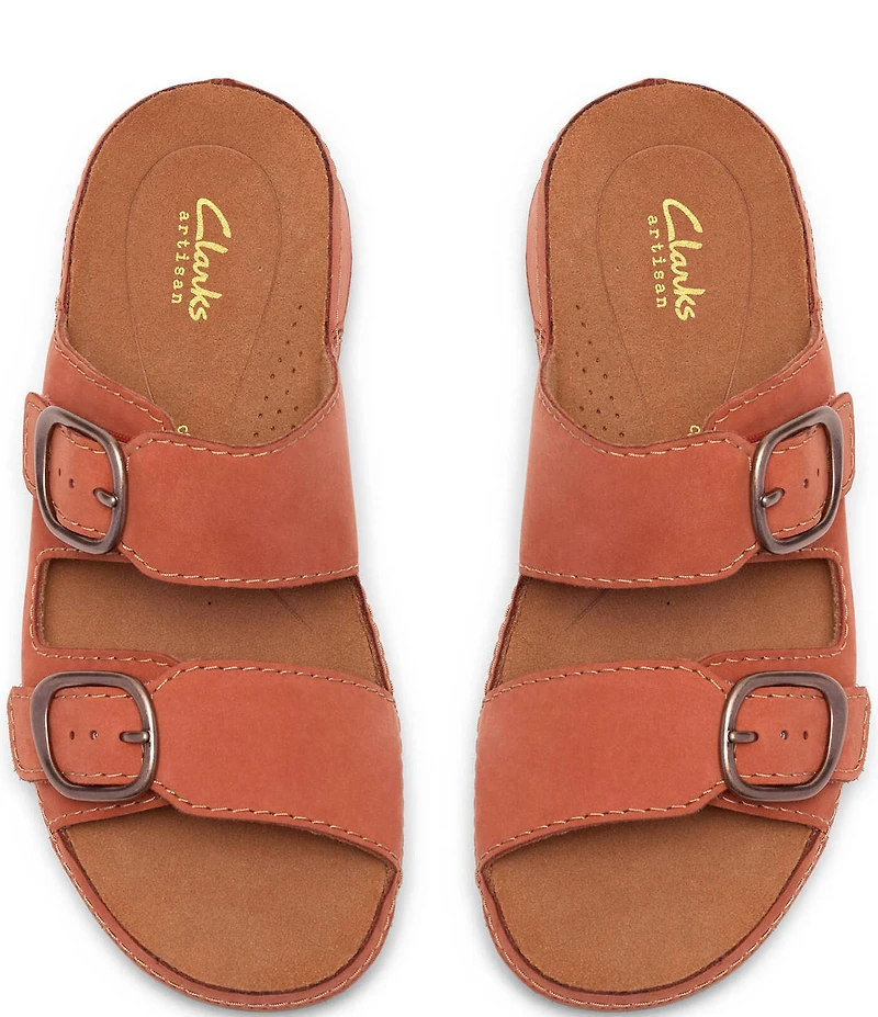 Clarks Artisan Cecily Step Nubuck Suede Slide Sandals