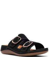 Clarks Artisan Cecily Step Nubuck Suede Slide Sandals