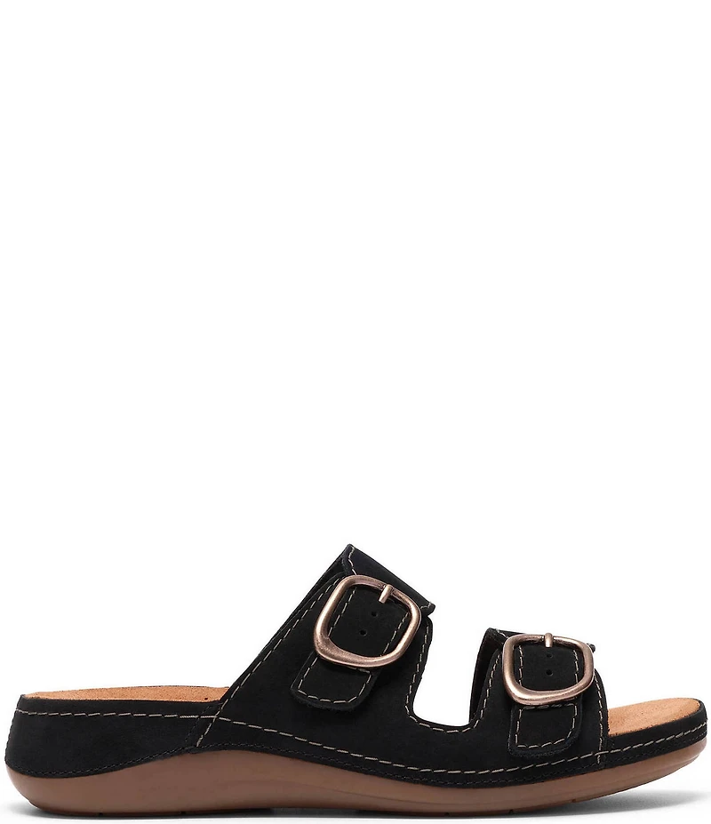 Clarks Artisan Cecily Step Nubuck Suede Slide Sandals