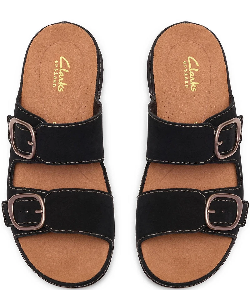 Clarks Artisan Cecily Step Nubuck Suede Slide Sandals